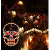 TWINGLEHOME 13.3" Lighted Skull Halloween Window Silhouette, 50 Mini Lights