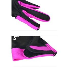 MIFULGOO Man Woman Elastic 3 Fingers Show Gloves for Billiard Shooters Carom Pool Snooker Cue Sport - Wear on The Right or Left Hand (Left/Silica-Gel Grey, L)