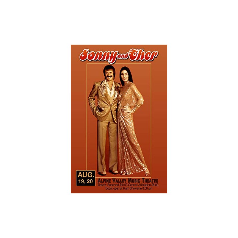 SONNY AND CHER REPLICA 1977 CONCERT POSTER