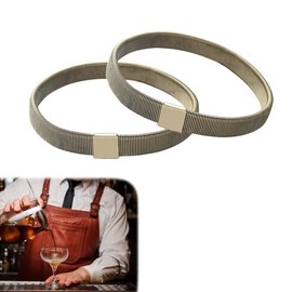 CHENGZI 1 Pair Bronze Metal Stretch Elastic Non Slip Shirt Sleeves One Size, bronze