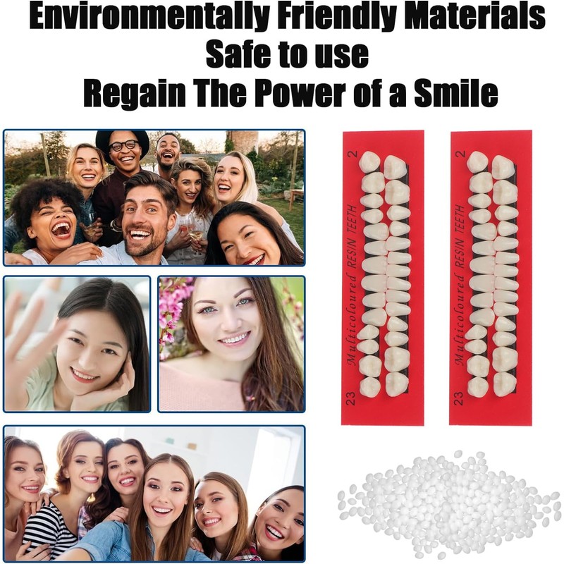 Pack of 56 Multi-Purpose False Teeth, Synthetic Polymer Teeth, False