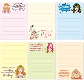 Funny Notepads for Women Novelty Memo Pads with Sayings Christmas Gag Gifts for Office Work Coworker Staff Supplies 6 Pack