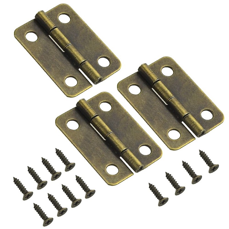 WMYCONGCONG 90pcs Small Hinge Buckle Latches 60pcs and 27x32mm Antique