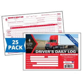 Driver Daily Log Book 25-pk. with 7- and 8-Day Recap - Book Format with 31 Sets, 2-Ply Carbonless, 8.5" x 5.5", J. J. Keller & Associates, Inc.