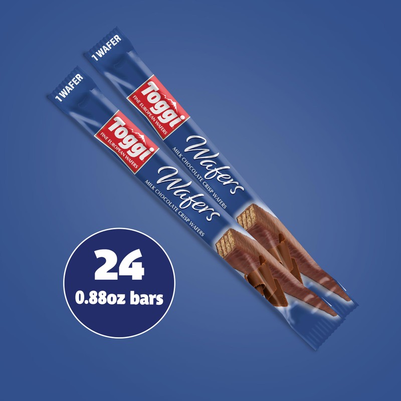 TOGGI Fine European Chocolate Wafers, Milk Chocolate (0.88 oz 24