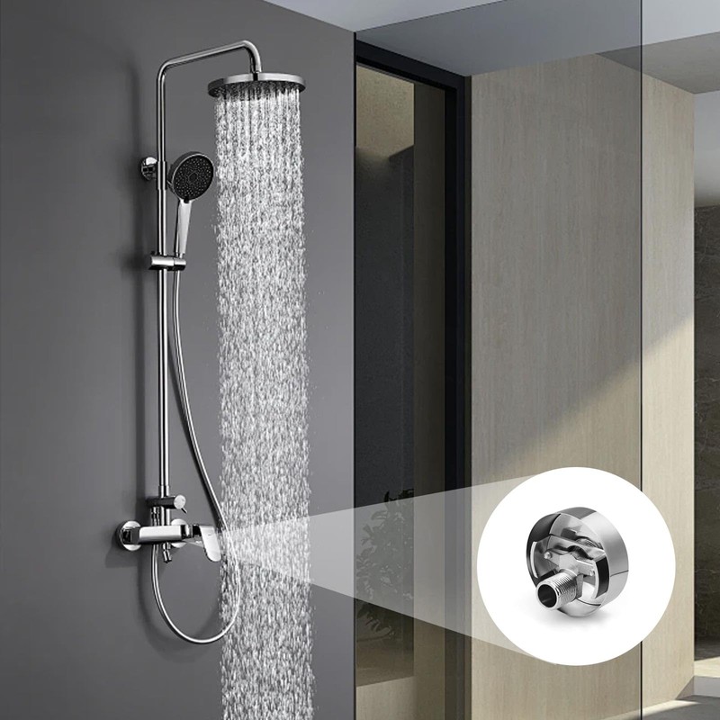 2 Pieces Adjustable Shower Mixer Adapter, AMONENZ Shower Head Adapter,