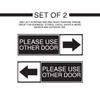 Please Use The Other Door Sticker, Set of 2, Black