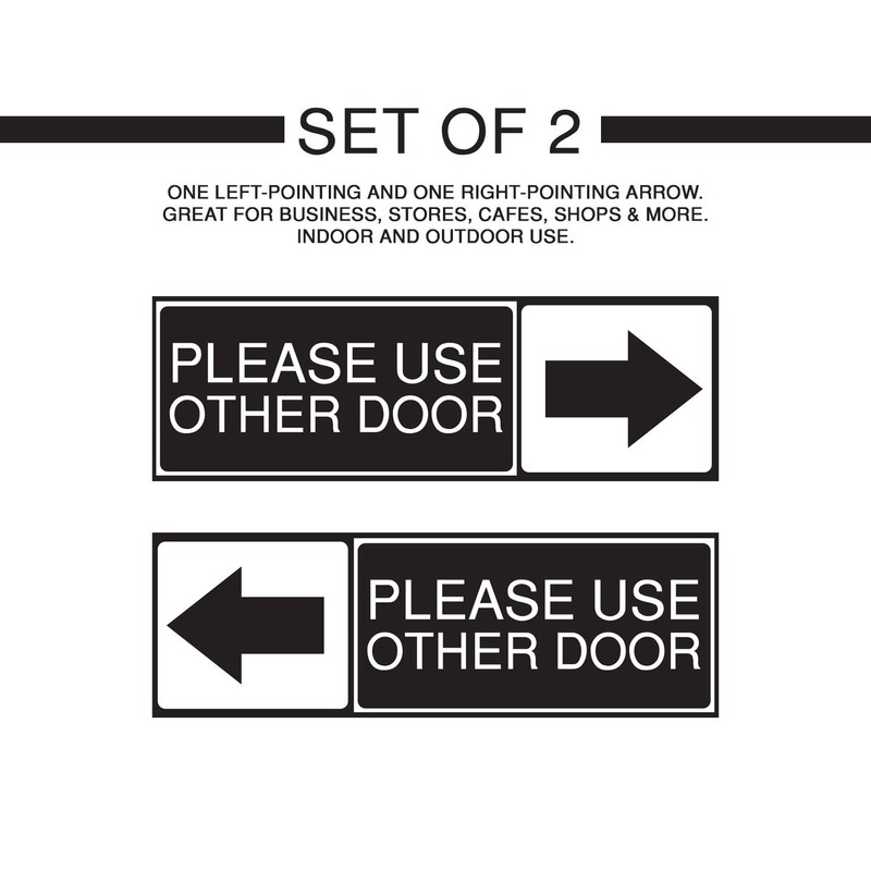 Please Use The Other Door Sticker, Set of 2, Black