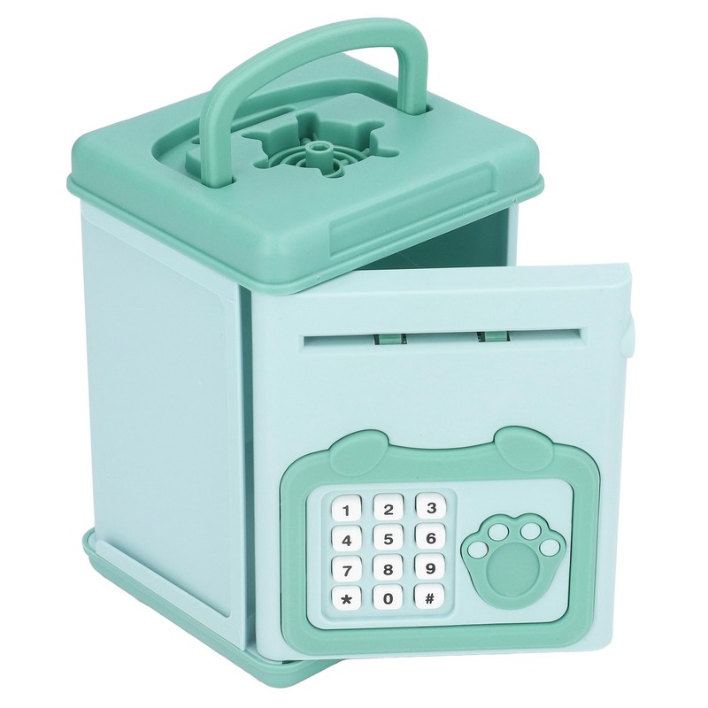 Fingerprint Password Cash Piggy Bank for Kids Auto Scroll Paper