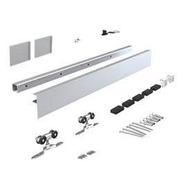 JUBEST 6.6FT Barn Door Sliding Hardware Track Kit, Aluminium Alloy Box Rail Hardware for Classic Modern Interior Single Wooden Door,Low Clearance
