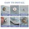 10Pcs Jeans Buttons with Threads Rivets and Screwdriver, 17mm Adjustable