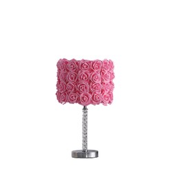 Ore International HBL2403 18.25" in Pink Roses in Bloom Acrylic/Metal Table Lamp