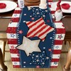BREVITON 4th of July Independence Day Table Runner, Star Patriotic
