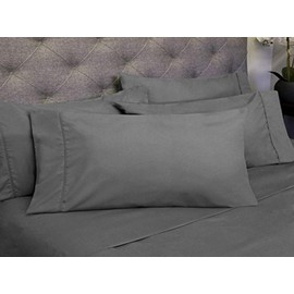 Sweet Home Collection 6 Piece 1800 Count Olivia Branch Microfiber Bedroom Sheet Set, California King, Gray