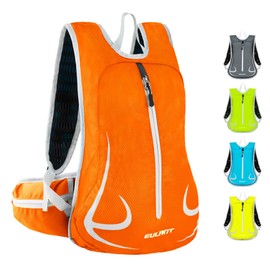 YEEKORO 14L Hiking Backpack Small Handy Running Backpack Waterproof & Lightweight Cycling Daypack with Reflective Stripes for Short Trip Traveling Skiing Trekking Walking Outdoor Backpack -Orange