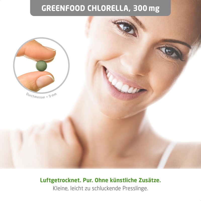 Greenfood Chlorella, 300 mg, 240 pellets - rich in chlorophyll,