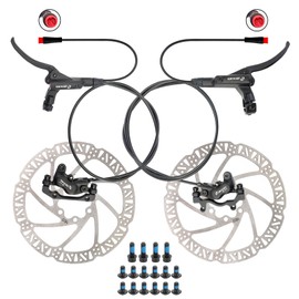 JFOYH Zoom HB876e Hydraulic eBike Brake Upgrade Kit - 4 Piston Calipers, 2/3 PIN Power-Off Sensor, Pre-filled with Mineral Oil, 160mm Brake Discs