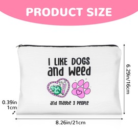 WY LIGHTING LEVEL Small Cosmetic Bag Makeup Bag Dog Lover Gifts Funny Weed Accessories Bag Zipper Travel Pouch Toiletry Bag for Women Friends Dog Lovers Birthdays Mothers' Day Graduation Travel