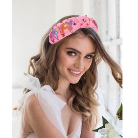 NVENF Headband, Rhinestone Beaded Crystal Pearl Knotted Headband, FRI-YAY Embellished Top Knot Headband, Back To School Teacher Accessories, Teacher Appreciation Gifts for Women