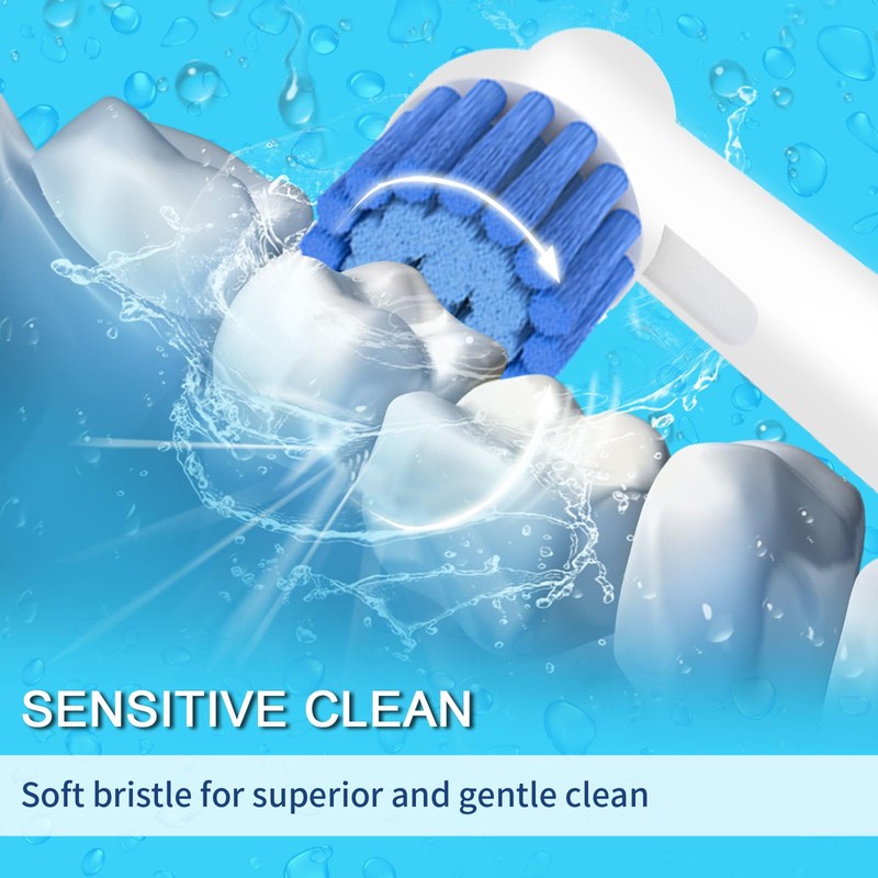 8 Pack Sensitive Gum Care Replacement Brush Heads Compatible with
