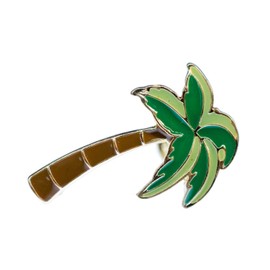 Miniblings Palm Tree Pin Metal Brooch Holiday Caribbean Summer Tropical South Sea Tree - Handmade Fashion Jewellery I Lapel Pin Button Pins, Metal, without stone