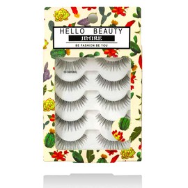 JIMIRE False Eyelashes 110 Lashes Natural Multipack Fake Eyelashes (5 Pairs)