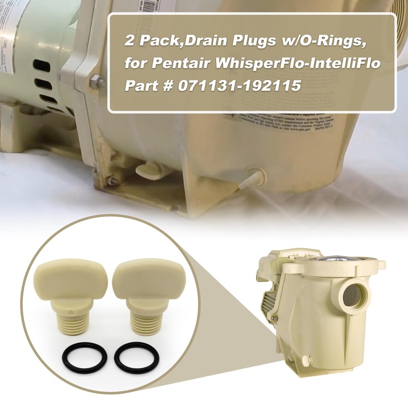 2 Pack,Drain Plugs w/O-Rings, for WhisperFlo-IntelliFlo Part # 071131-192115