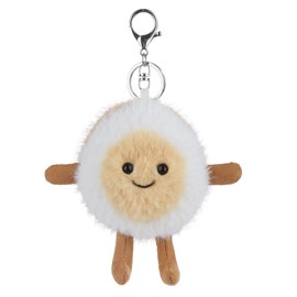 Apricot Lamb Cute Toys Plush Tea Egg Stuffed Food Soft Keychain for Kids Bag, Purse, Backpack, Handbag (Tea Egg，5 Inches)