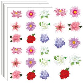 900Pcs Watercolor Flower Stickers Waterproof Spring Summer Flower Themed Botanical Journal Sticker Reward Stickers for Scrapbooks, Water Bottle, Gift Boxes, Party Decorations