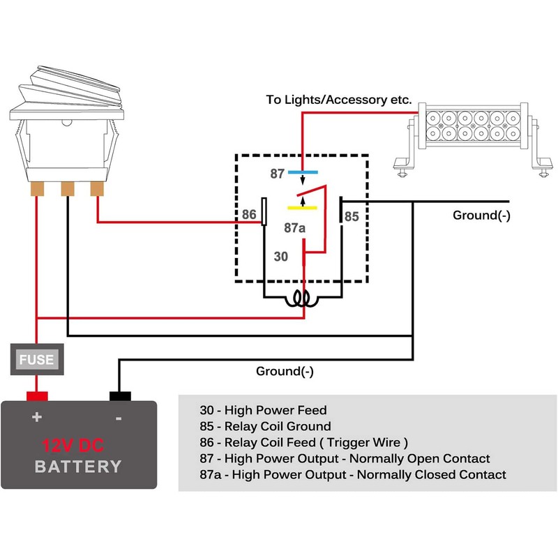 Gebildet 2pcs 40/30 Amp Waterproof Relay Switch Harness Set -