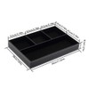 4 Compartments Leatherette Valet Tray Desk Dresser Top Organizer Box
