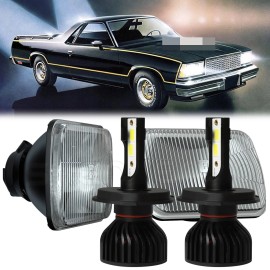 SHENKENUO 5x7" 7x6 LED Headlight Hi-Lo DRL For Chevy El Camino 1978-1981 Classic LUV Truck