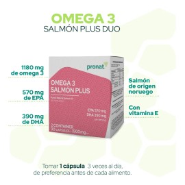 Salmón Plus (omega 3) Duo 180 Cápsulas - Pronat Sabor Sin sabor