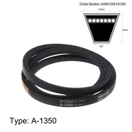 sourcing map A-1350 V-Belt Drive Belt 1350 mm Inner Circumference Rubber for Power Transmission