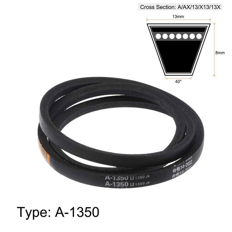 sourcing map A-1350 V-Belt Drive Belt 1350 mm Inner Circumference