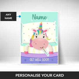 Kids Get Well Soon Card for Girls - Magical Unicorn Card Feeling Better for Granddaughter, Niece or Sister After Operation or Welcome Home From Hospital