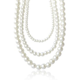 Asian Style Mao Accessories, Pearl Necklace, Long Necklace, 3 Layers, Volume Type (Pearl, Fake Pearl), For Ceremonial Occasions, Weddings, Parties, Formals, Multiple Uses, Everyday Use, Elegant, High