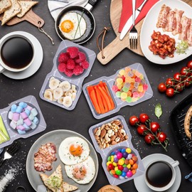 Palksky Palksky 25PCS Snack Containers with Lids, Condiment Container with Lid, Disposable Double Compartment Plastic Container for Sauce Snack