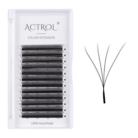 W Eyelash Extensions 4D Volume 0.07D Curl 13mm Easy Fan W-shaped Lash Premades Cluster Black YY Lash