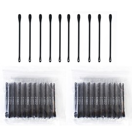 300Packs Disposable Double-Headed Comedones Extractor Plastic Blackhead Remover Black Pimple Popper Tool Acne Removal Stick Cotton Swab Beauty Tool