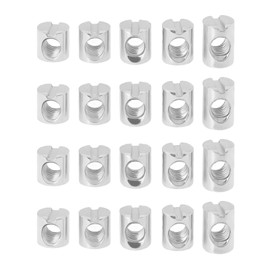 VGOL 50pcs Furniture Barrel Nut M6 Zinc-Plated Steel Bolt Nut M6x10mm Cross Dowel for Bed Furniture Inlay Repairment Bolt Slotted Dowel Chair Bed Cabinet Fix Connect
