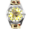 TAPORT Leopard Print Leather Round Quartz Watch for BEE Fans