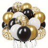 Gold and Black Balloons set 60 Pcs Gold White and