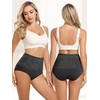 FancyTwig Women's Lace Trim High Waisted Cotton Underwear Full Coverage