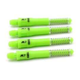 CUESOUL 4 Piezas TERO AK7 Dart Shafts Integrado Resorte telescópico para Dardos de Punta de Acero y Dardos de Punta Suave, Verde, 37mm-Length D