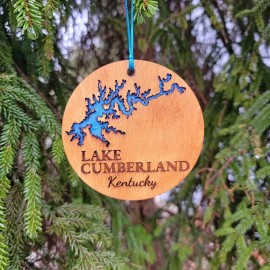 Destinations Decal Lake Cumberland Kentucky Ornament 4" Wood Engraved Laser Cut Christmas Ornaments