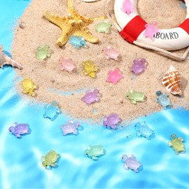 Andibro Pack of 48 Mini Luminous Turtles Resin, Multicoloured Small Turtles Glows in the Dark, Cute Turtle Figures, Mini Resin Animals for Dollhouse, Pot, Aquarium, Garden Decoration