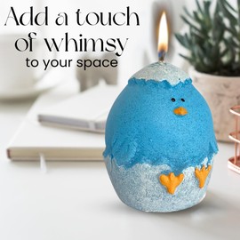 Kanica Vela Aromatica - Pollo Azul - Scented Candles with Fresh, Delightful Fragrance - Elegant & Cute Candles - Aesthetic Candles in Blue Baby Chicken Design - 2.55" W x 2.16" H