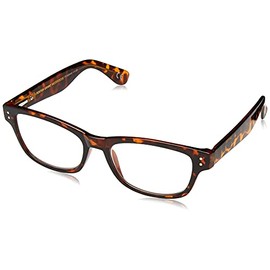 Foster Grant Conan Multifocus Rectangular Reading Glasses, Shiny Tortoise/Transparent, 54 mm + 3.25