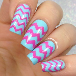 Chevron (Skinny and Medium Variety) Zig Zag Nail Vinyls By Twinkled T - 1 Sheet of 100 Zig Zags